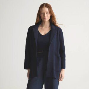 Quince 100% Organic Cotton Knit Blazer Navy